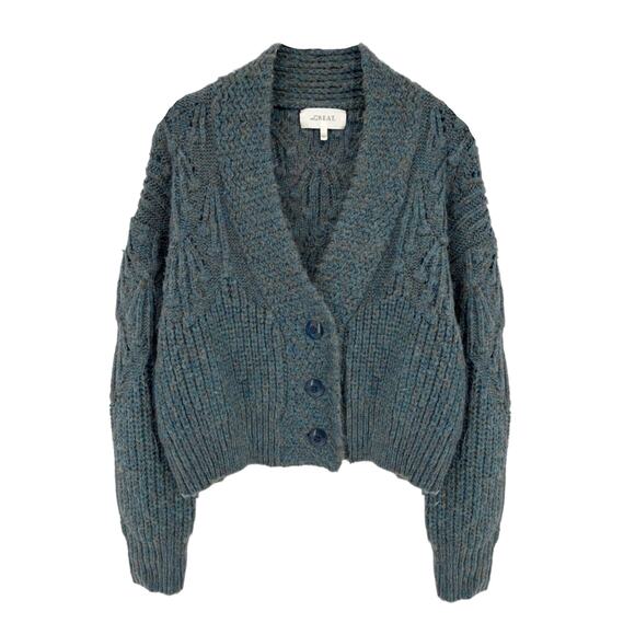 THE GREAT. Sweaters - The GREAT. The Frond Montana Cardigan in Pine Needle Shimmer 1 | S